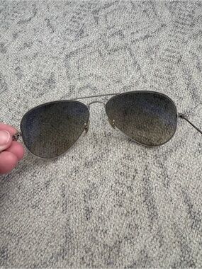 Ray-Ban Silver Frame Gray Gradient Aviator Sunglasses